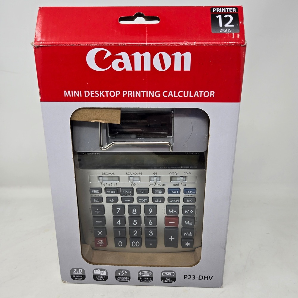 Canon P23-DHV Mini Desktop Printing Calculator 2 Color Print
READ DESCRIPTION